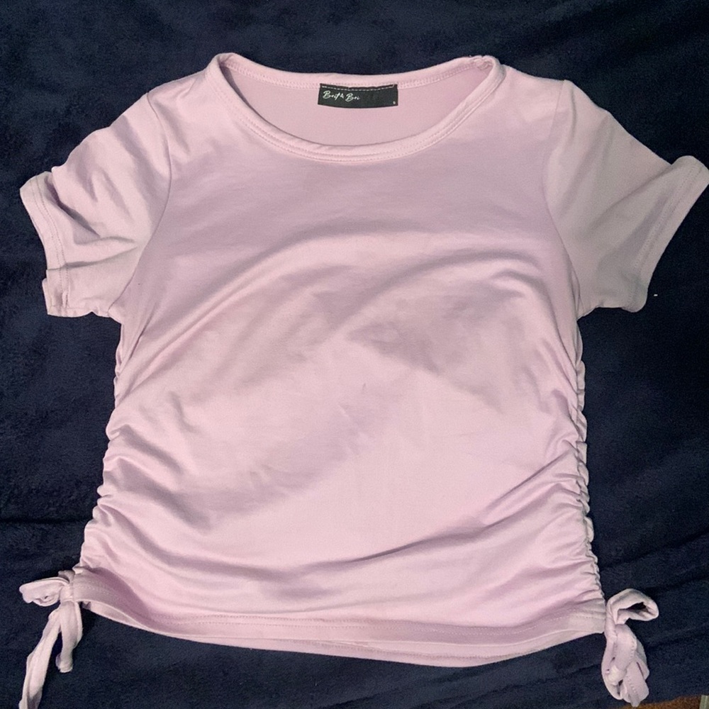 Brit & Bri purple side tie shirt